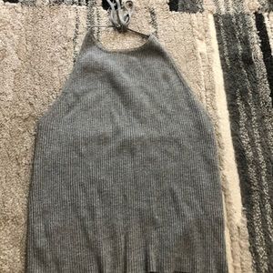 pacsun la hearts ribbed tie neck halter top